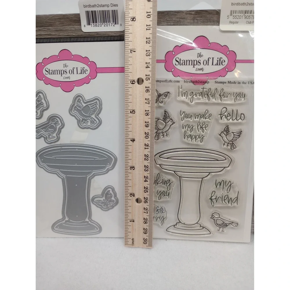 The Stamps of Life Birdbath2stamp Stamp and Die Set Birds